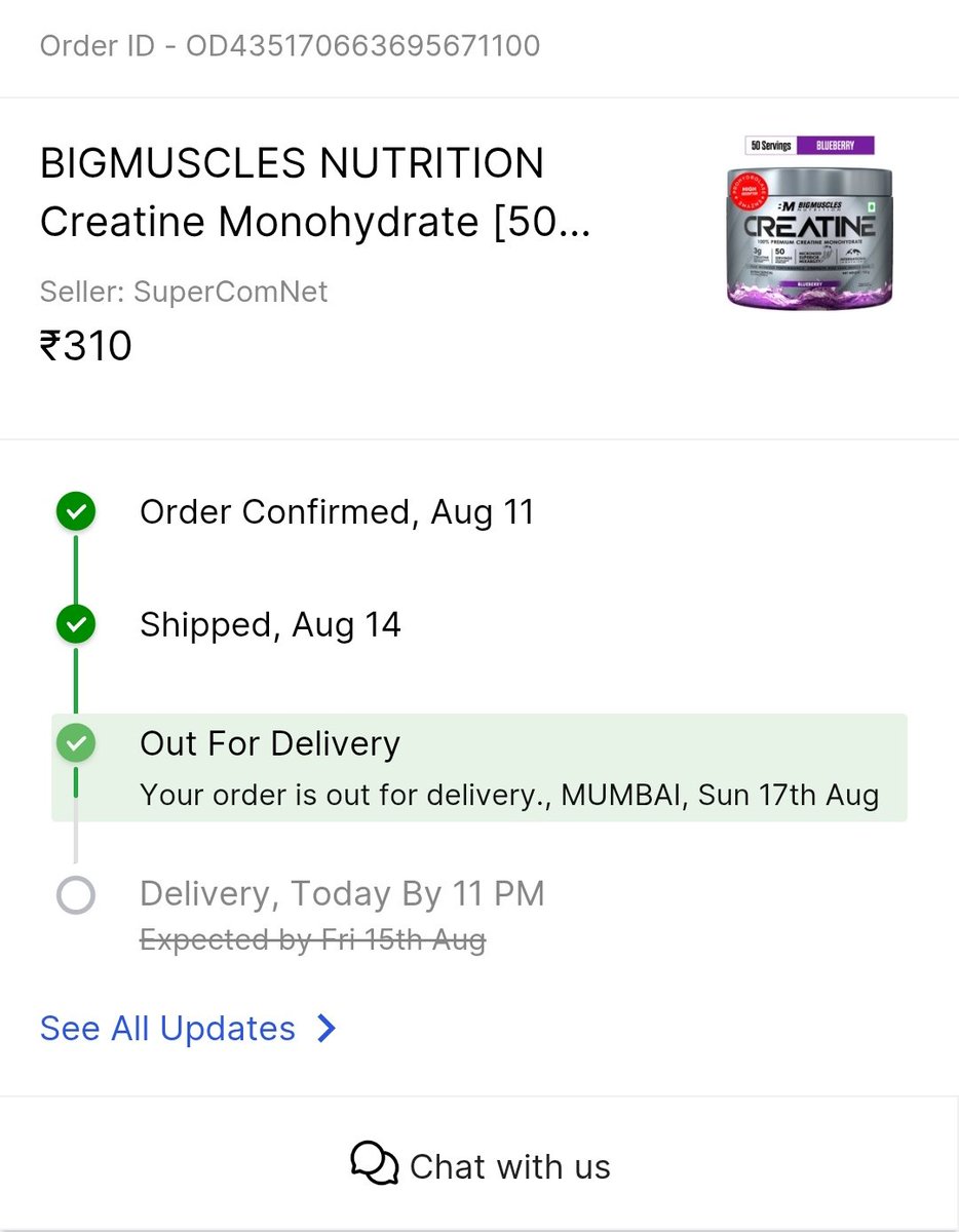 RoshanBansode's tweet photo. Hey @Flipkart 11 August I ordered Big Muscles Creatine Order Is Accepted On 14 August From Now Today Is 18 August. From 14 Flipkart Automatic System Daily Msg Me your order accepted today from 4 to 5 days. help me ekart is delivery partner help me otherwise I will cancel my order https://t.co/pGlQBixK7o