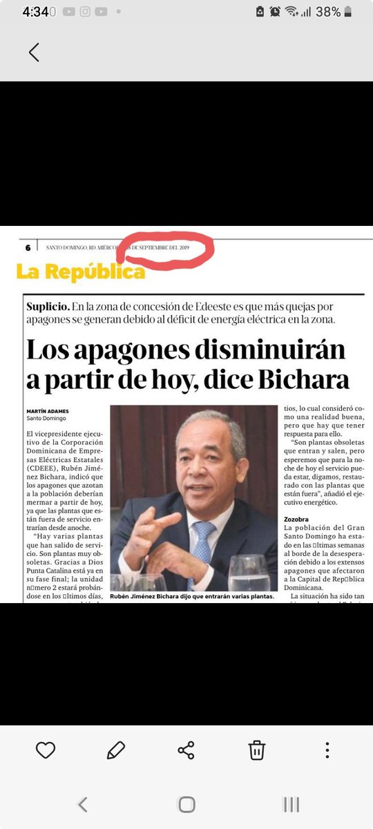 Jmtejadav's tweet photo. @AbelMartinezD ¿Si no había apagones, por qué Bichara, miembro del CP escribió esto?. @PLDenlinea @DIGICOMPLD @josedantesd @ParedesMelanio @FJavierGarciaF https://t.co/bGEuJGPbmh