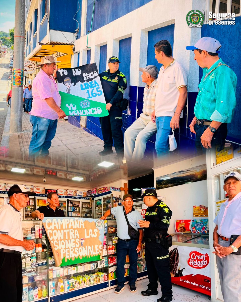 PoliciaStander's tweet photo. 📍#SanVicenteDeChucurí | Decir NO a la extorsión es proteger la vida y la tranquilidad.
👮‍♂️ Nuestra #PolicíaComunitaria invita a denunciar:
📞 Línea 165 – disponible 24/7
🚔 #YoNoPagoYoDenuncio | #SegurosCercanosYPresentes https://t.co/JDRTFuqYTH
