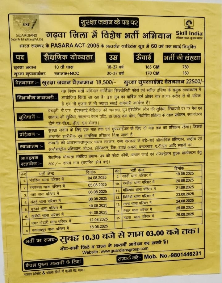 jhsahyakpolice's tweet photo. 👇🏿👇🏿 ध्यान दें।
ऐ एक Guardian security pvt. Ltd , Security Guard कंपनी है.. जो  गार्ड का भर्ती करता है जिसमें युवा को सिर्फ उंचाई और उम्र देखकर बहाल करती है। जिसमें एक गार्ड को प्रति माह 18500 रू और सुरक्षा सुपरवाइजर को 22500 रू देती है , जब एक निजी सुरक्षा गार्ड कंपनी 18500 रु देती है..तो @JharkhandCMO सहायक पुलिस को 13000 में 24*7 । 🤔