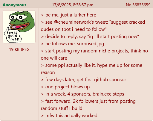 just wanted to share a bit of lore on how I started posting here :)