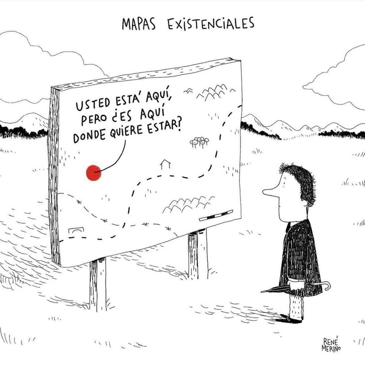 Cementedelibros's tweet photo. Probablemente la pregunta más difícil de hacernos: ¿Es aquí donde quiere estar? 🤯
Me encanta esta reflexión que nos deja la ilustración de @rene_estamal ya que nos invita a realizarnos preguntas que ignoramos pero se vuelven urgente de realizar en nuestras vidas 👏🏻. https://t.co/Qw6qpSDuF4