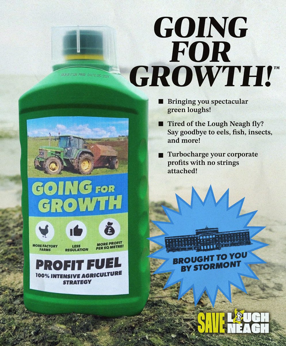 STORMONT HAS A SOLUTION: 
Business as usual!

For 10 years in a row, Stormont policy has ensured that environmental regulation wont stand in the way of your agri-food corporation turning ever greater profits! 

Don't believe us? Just ask Moy Park!

#GoingForGrowth
#SaveLoughNeagh