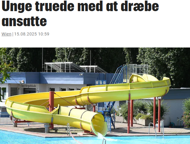 TorbenLl1's tweet photo. Friluftbad i #Wier
"Politiet blev derefter underrettet. En 14-årig syrer blev foreløbigt anholdt som den formodede gerningsmand. Politiet fandt ingen farlige genstande på ham. Han nægtede at vidne og blev løsladt mod kaution efter ordre fra anklagemyndigheden i Wien." https://t.co/yW4Luyuayx