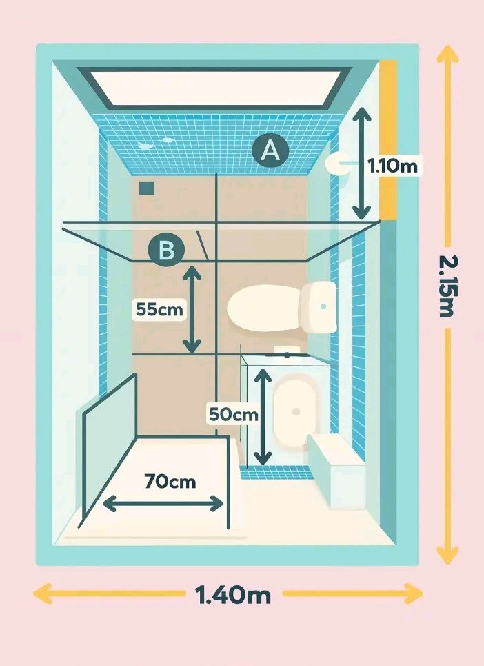 Smart Bathroom Layout Design 🚿✨