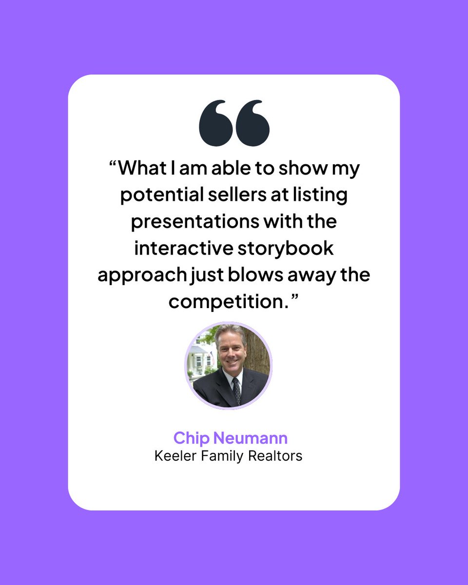 studeoAI's tweet photo. 📱 Tired of traditional listing presentations?
Top producers like Chip Neumann are using Studeo's interactive storybooks to win more listings.
Ready to level up?
#RealEstate #ListingPresentation https://t.co/Z4dqpjBVkh