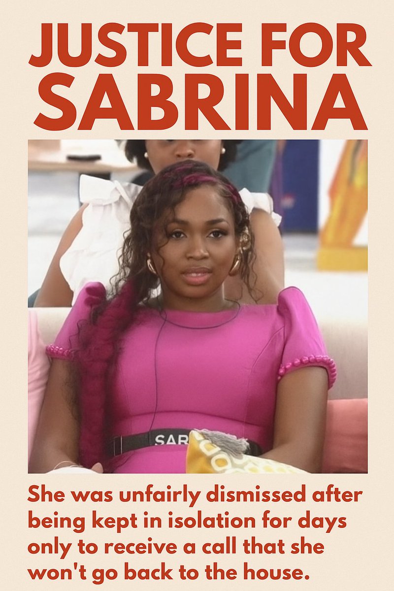 lebakanyane's tweet photo. @BBNaija As viewers we deserve transparency
#JusticeForSabrina
#BringBackSabrina https://t.co/BadtSa4Qa9