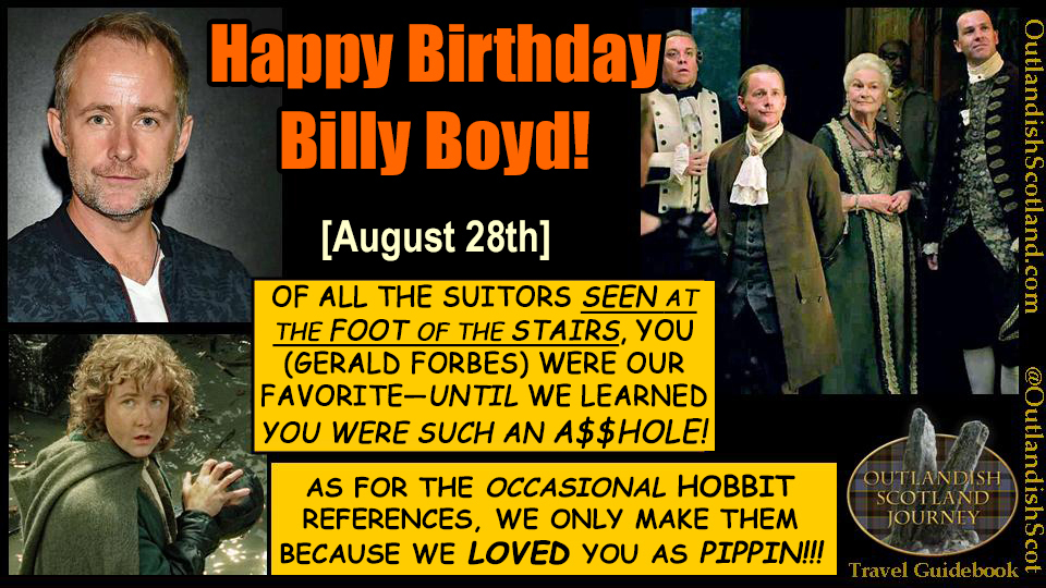 OutlandishScot's tweet photo. Happy #Outlander Birthday to Billy Boyd! It’s a #GeraldForbes rerun day! @BillyBoydActor #Pippin #PeregrinTook https://t.co/Alkxb44lwh