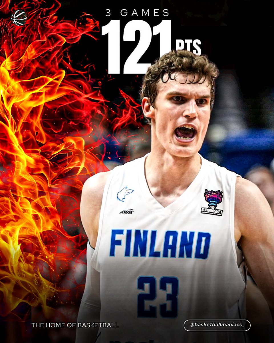 bballmaniacs_'s tweet photo. He is just UNSTOPPABLE🇫🇮🔥
@laurimarkkanen has scored 121 points in three friendly games ahead of EuroBasket 2025🤯
Markkanen puts up 42 points in the latest game against Poland🔥
#finald #basketball #fiba #paobc #olympiacosbc #eurobasket https://t.co/HX1CKnVFjl