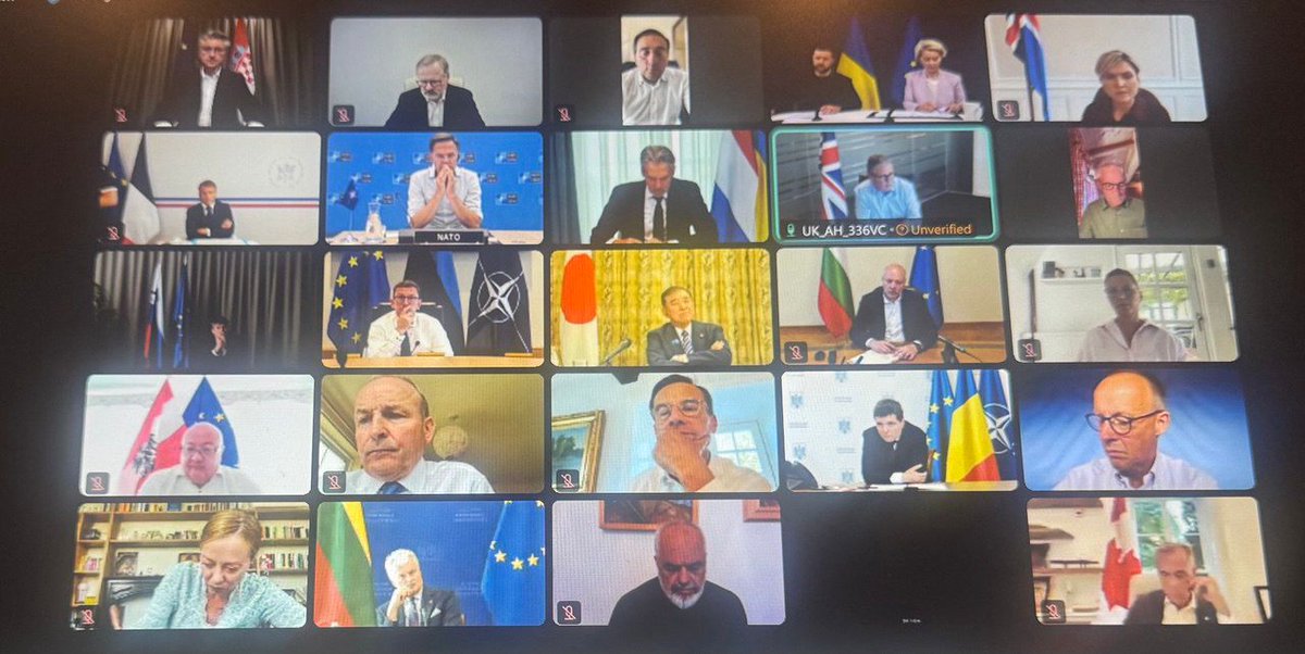 Održali smo sastanak Koalicije voljnih nakon Summita na Aljasci i uoči susreta <a href="/POTUS/">President Donald J. Trump</a>, <a href="/ZelenskyyUa/">Volodymyr Zelenskyy / Володимир Зеленський</a> i drugih lidera u Washingtonu. Istaknuo sam da nastavljamo pružati podršku postizanju pravednog i održivog mira, koji će poštivati međunarodno pravo i teritorijalni integritet