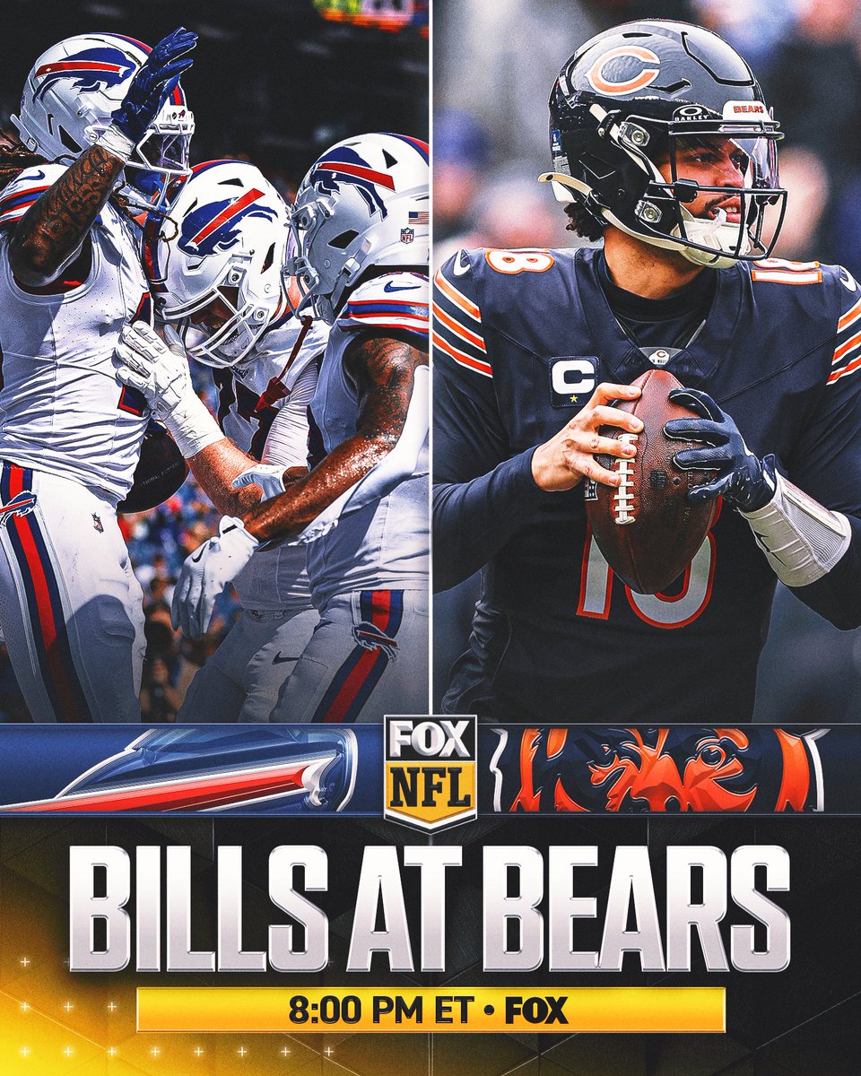 FOX Sports: NFL (@nflonfox) on Twitter photo THERE'S A FOOTBALL GAME ON FOX TODAY‼️🏈
<a href="/BuffaloBills/">Buffalo Bills</a> at <a href="/ChicagoBears/">Chicago Bears</a> at 8pm ET 📺 THERE'S A FOOTBALL GAME ON FOX TODAY‼️🏈
<a href="/BuffaloBills/">Buffalo Bills</a> at <a href="/ChicagoBears/">Chicago Bears</a> at 8pm ET 📺