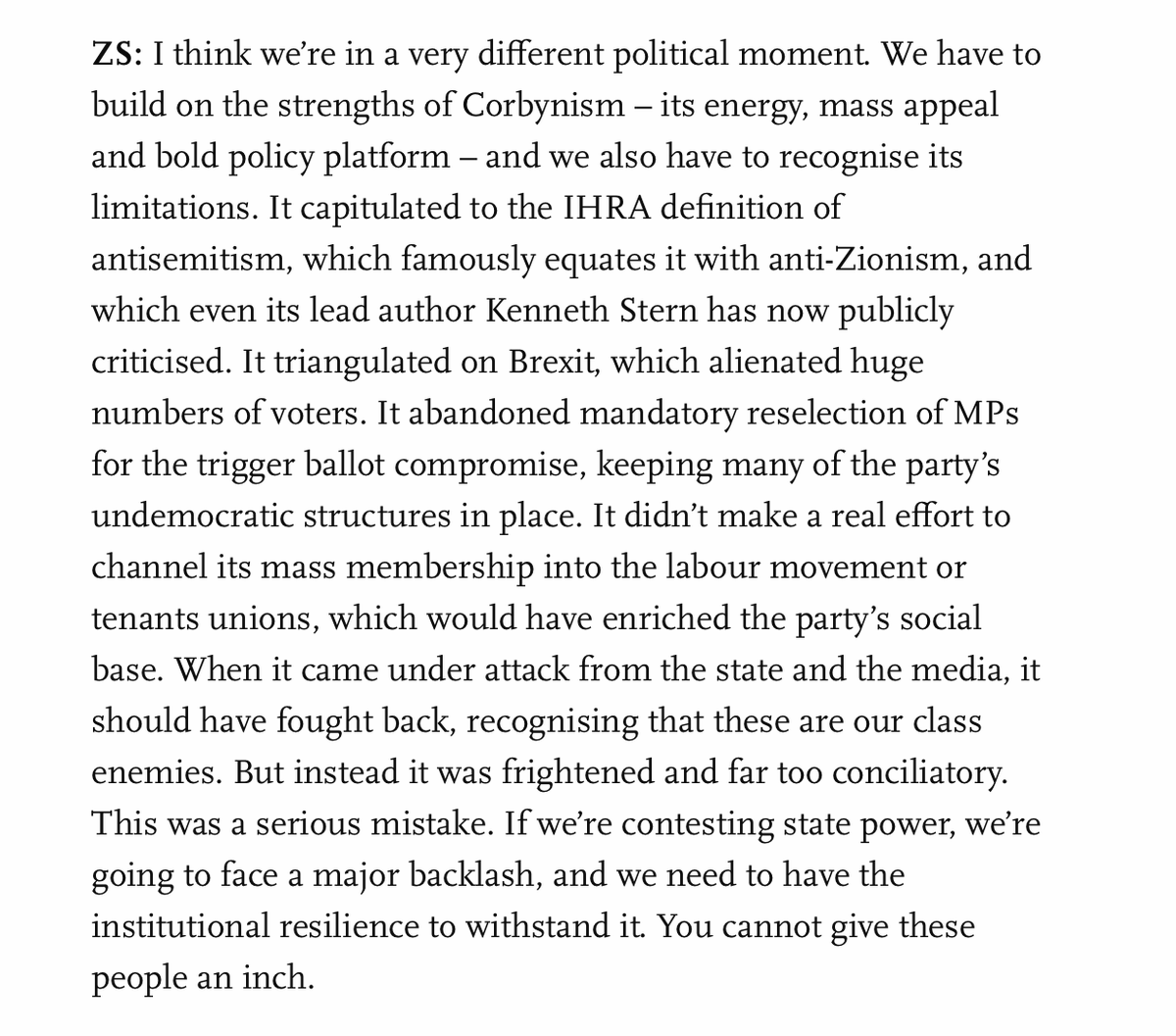 I'm Glad it's been said, because a lot has been re-written over how Weak Corbyn's Left was.
Also the reasons a New Party with No new Blood &amp; near all the same People who spent 5 years begging for him to get his seat back rather than building an alternative, is a huge red flag.
