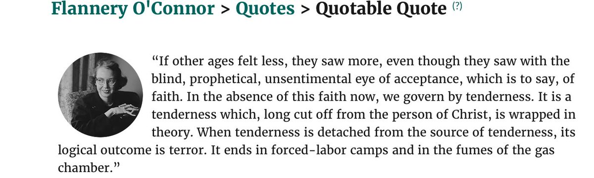This woman is deformed by her errant understanding of life.
Flannery O’Connor wouldn’t have been born in Noor’s world.