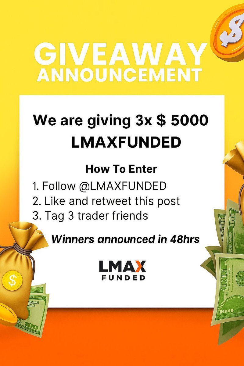 XGEN TRADE🥷📊 (@xgentrade002) on Twitter photo GIVEAWAY ALERT 🚨
we are giving away 3x5k$ with broker backed profirm
To enter : follow <a href="/Lmaxfunded/">LMAX funded</a> <a href="/Fx_Sirdeeq/">XGENTRADE 🎯📉</a>
Also follow :
<a href="/JABZ_FX/">JABZ☪️</a>
<a href="/KhaleedFx/">Khaleed</a>
<a href="/Usman_Igwe09/">Fx_Igwe09.</a>
<a href="/xgen_trade/">xgen.co</a>
<a href="/dear_traderr/">Dear Trader</a>
<a href="/megwalofx01/">Hassanfx</a>
Like and retweet this post,tag 3friends
Winners in 48H GIVEAWAY ALERT 🚨
we are giving away 3x5k$ with broker backed profirm
To enter : follow <a href="/Lmaxfunded/">LMAX funded</a> <a href="/Fx_Sirdeeq/">XGENTRADE 🎯📉</a>
Also follow :
<a href="/JABZ_FX/">JABZ☪️</a>
<a href="/KhaleedFx/">Khaleed</a>
<a href="/Usman_Igwe09/">Fx_Igwe09.</a>
<a href="/xgen_trade/">xgen.co</a>
<a href="/dear_traderr/">Dear Trader</a>
<a href="/megwalofx01/">Hassanfx</a>
Like and retweet this post,tag 3friends
Winners in 48H
