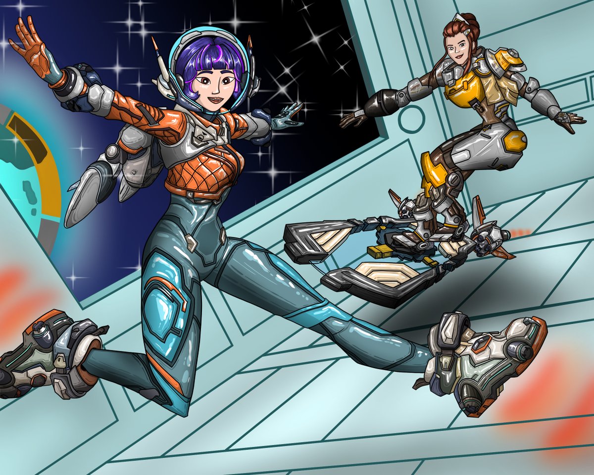 Cho_Mu_123's tweet photo. 최근에 친해지고 오버워치2도 좋아하는 친구_2편

#illustrate #일러스트 #art #오버워치 #overwatch #주노 #Juno #브리기테 #Brigitte https://t.co/VveFOx0vWk