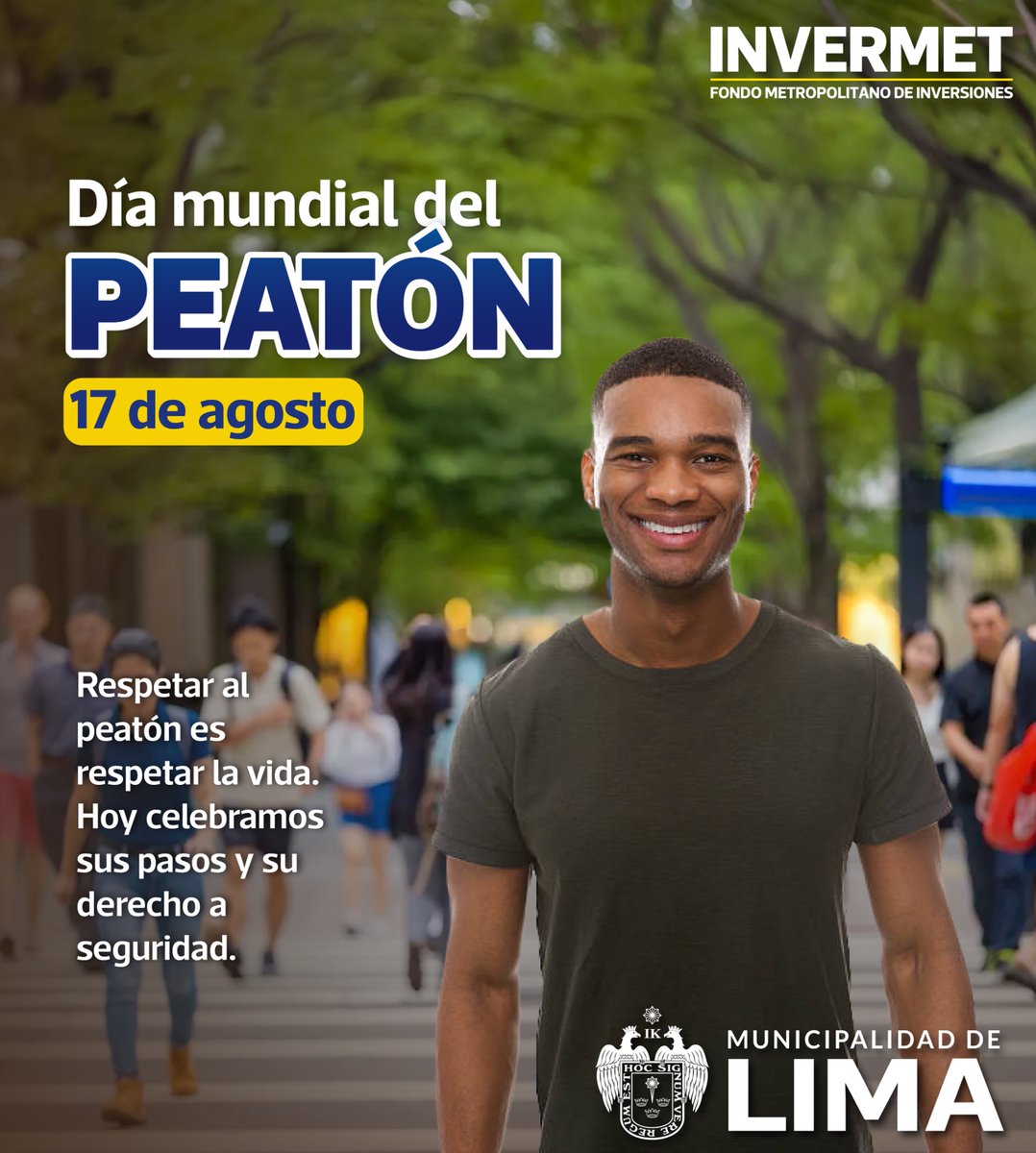 Hoy recordamos la importancia de caminar con respeto y seguridad. 🚦
El peatón es el corazón de la ciudad, cuidemos sus pasos para tener calles más humanas y seguras.

#RLA #SeguimosTrabajando #MML
