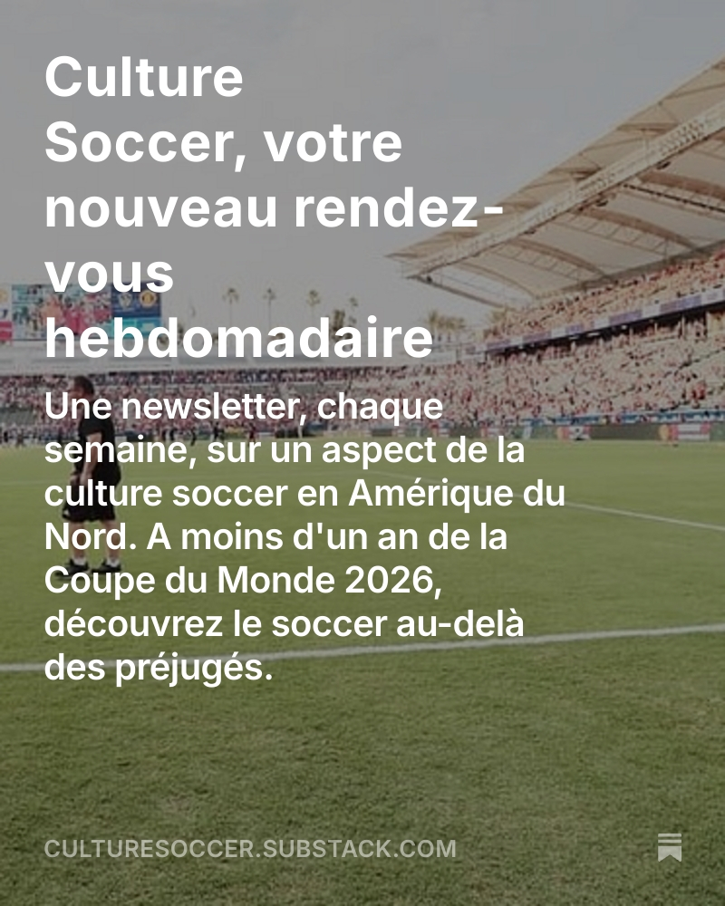 Hello tout le monde ! 🇺🇸🇨🇦

Comme indiqué hier, je lance une newsletter hebdomadaire sur l'actualité du soccer nord-américain. Chaque semaine, un article directement dans vos mails.

Présentation ici, partages appréciés 🙏

culturesoccer.substack.com/p/culture-socc…
