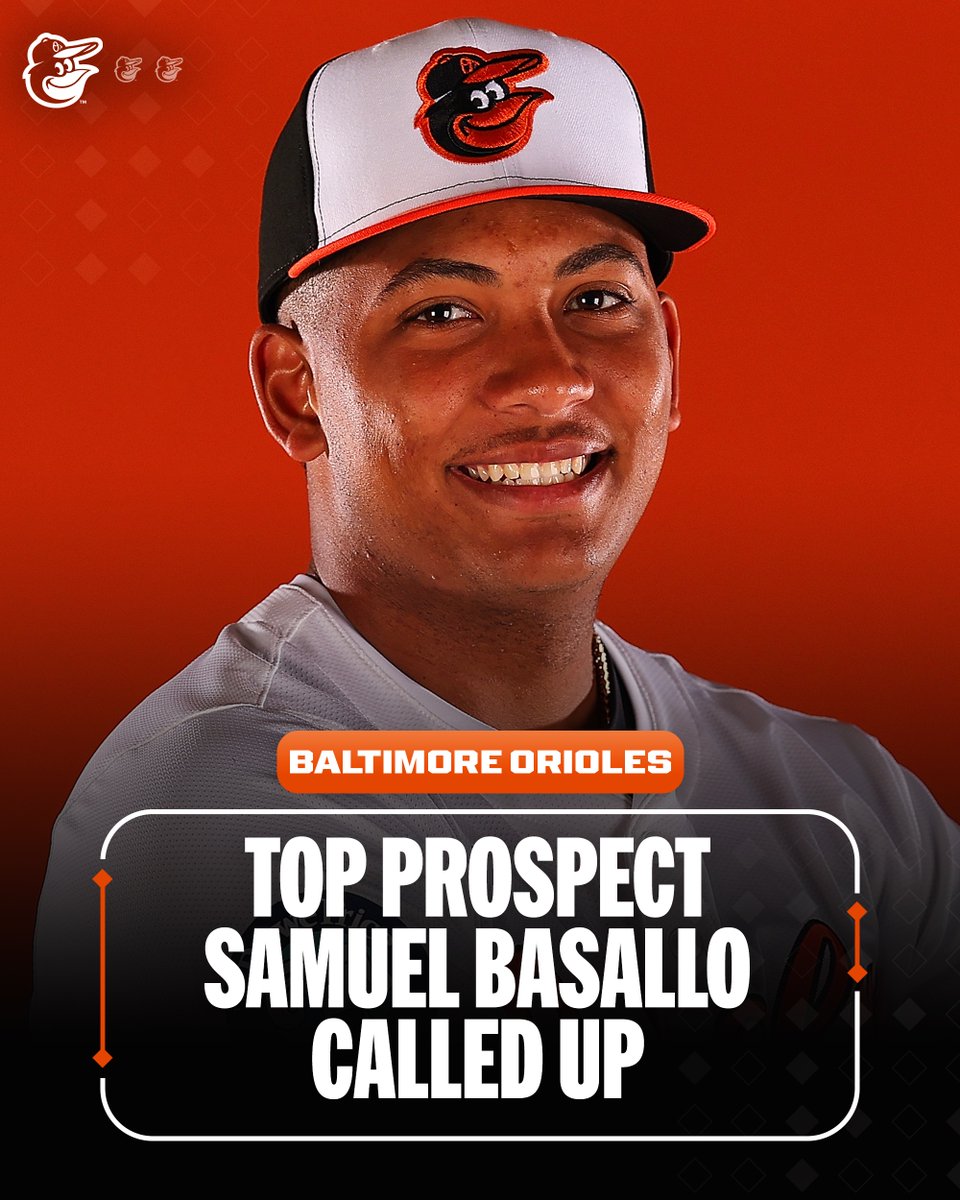 MLB (@mlb) on Twitter photo Samuel Basallo gets the call to The Show!
The <a href="/Orioles/">Baltimore Orioles</a> No. 1 prospect -- MLB's No. 8 overall prospect -- will DH and bat 6th in his Major League debut today against the Astros 👀 Samuel Basallo gets the call to The Show!
The <a href="/Orioles/">Baltimore Orioles</a> No. 1 prospect -- MLB's No. 8 overall prospect -- will DH and bat 6th in his Major League debut today against the Astros 👀