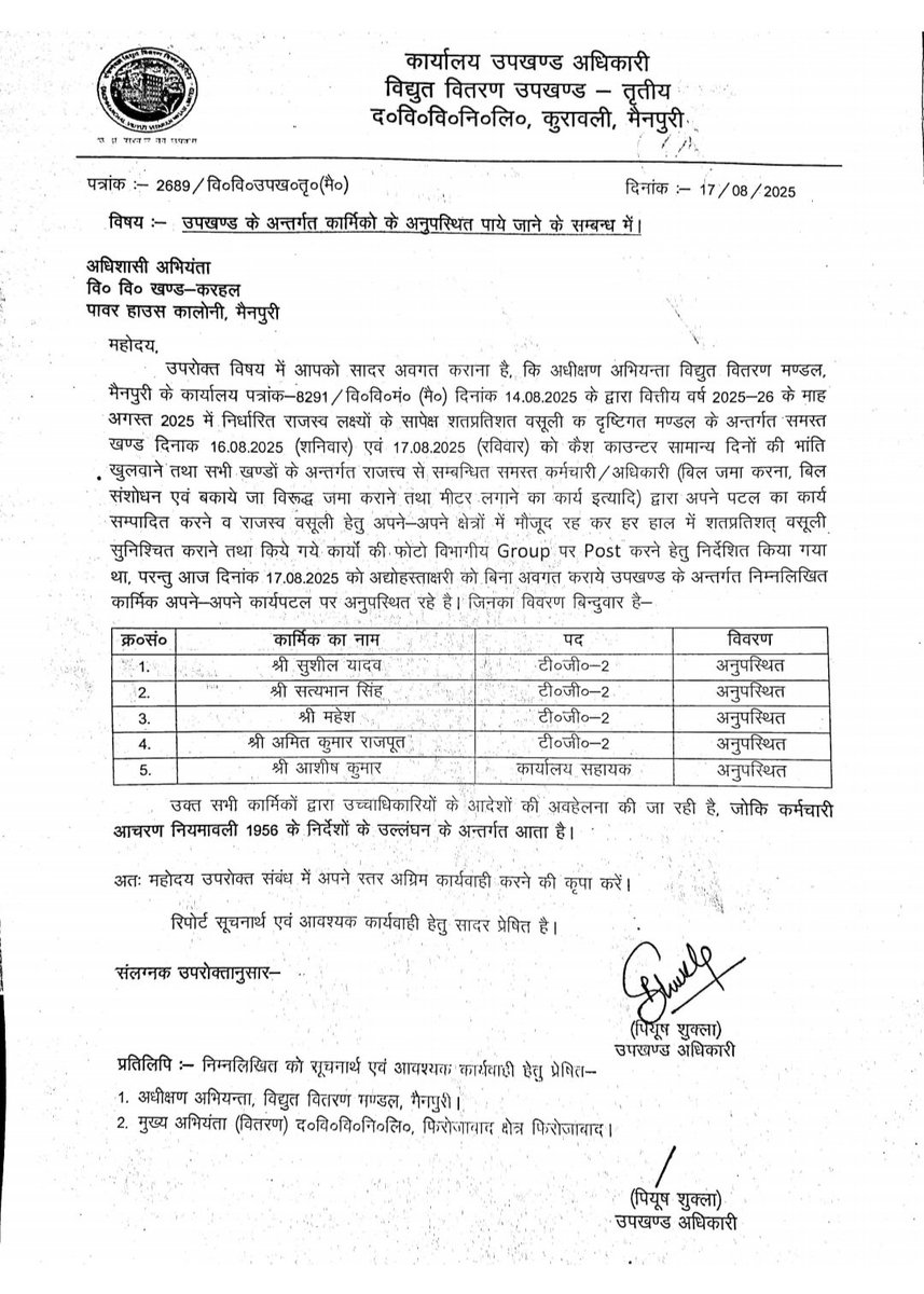 पहले फेसियल अटेंडेंस के लिए कर्मचारियों को बाध्य किया गया। विरोध के बावजूद इसे लागू किया गया और कर्मचारी आज नियमपूर्वक उपस्थिति दर्ज करा रहे हैं। लेकिन अब उसी उपस्थिति को आधार बनाकर छुट्टी के दिनों में भी कार्य हेतु बाध्य किया जाना गंभीर सवाल खड़े करता है।
👉 सवाल यह है कि क्या