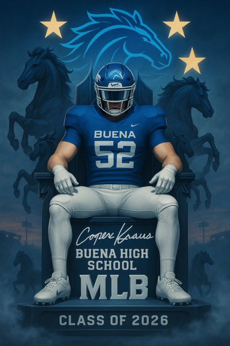 Cooper Kraus (@cooperkraus52) on Twitter photo Thank you for the recognition Coach EJ!!!!
⭐️⭐️Top 50!  Blessed!⭐️⭐️
6’-1”, 215lbs, 4.8-40YD, 4.5-shuttle, 355-Bench, 505-Squat, 285-Power Clean, 3.0 GPA, Intended Criminal Justice Major
⭐️2023 AZ 5A First Team All Region Linebacker 
⭐️2024 AZ 5A First Team All Region Thank you for the recognition Coach EJ!!!!
⭐️⭐️Top 50!  Blessed!⭐️⭐️
6’-1”, 215lbs, 4.8-40YD, 4.5-shuttle, 355-Bench, 505-Squat, 285-Power Clean, 3.0 GPA, Intended Criminal Justice Major
⭐️2023 AZ 5A First Team All Region Linebacker 
⭐️2024 AZ 5A First Team All Region