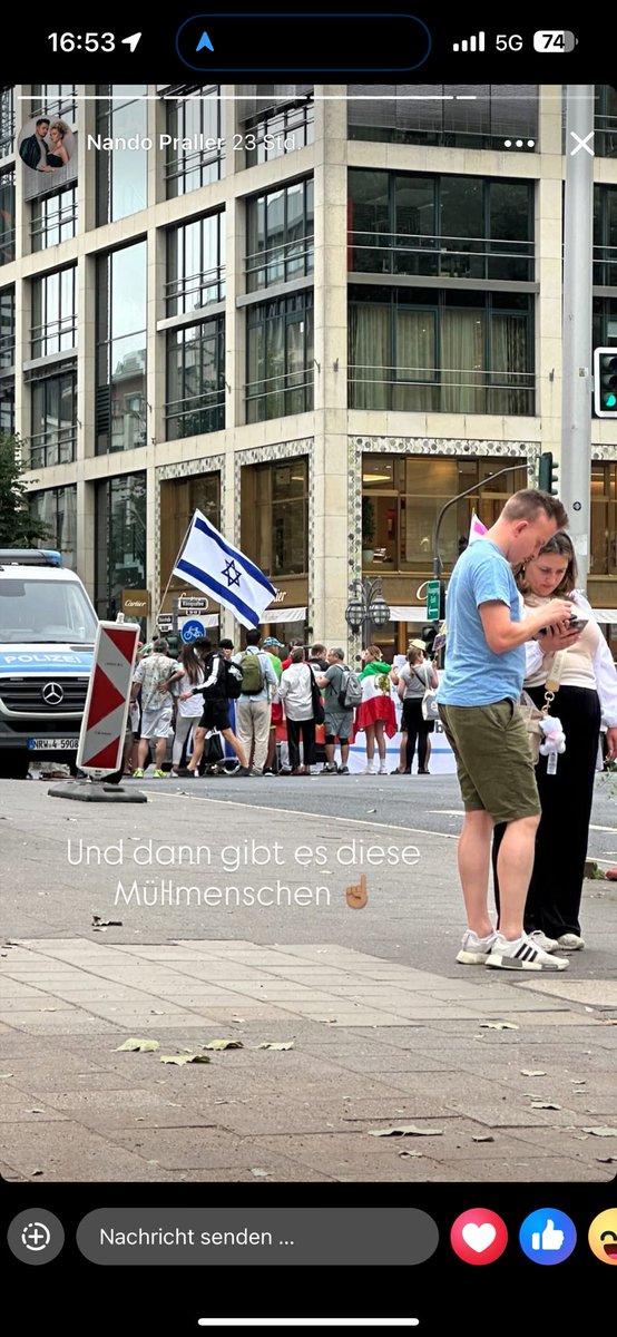 Wenn der Chef der bekannten Agentur Studio One (studioone-mgmt.de) aus #Köln Menschen als "Müllmenschen" bezeichnet, die die Freilassung der #Hamas-Geiseln fordern.   

Klassischer israelbezogener #Antisemitismus.  
Warum nicht direkt "Untermensch" gesagt?

<a href="/BILD_Koeln/">BILD Köln</a>