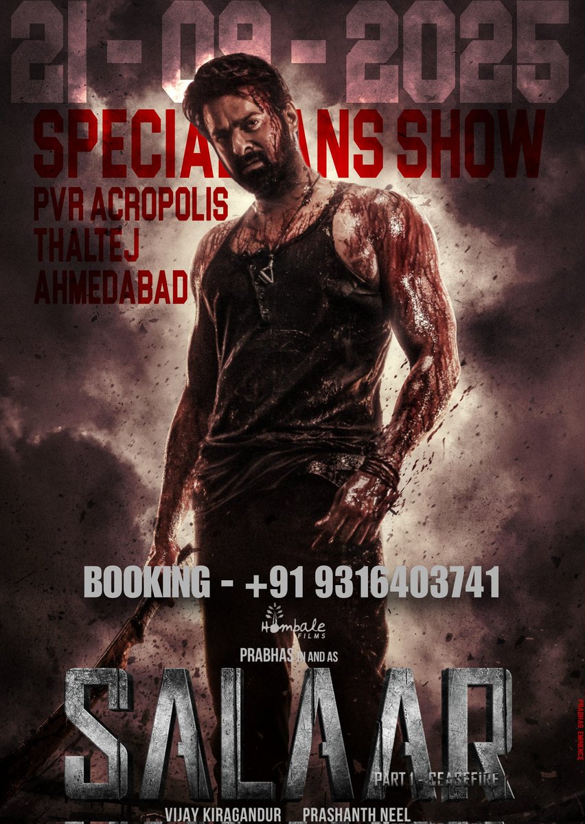 SharanGowda (@justme_sharan) on Twitter photo #SALAAR SPECIAL FAN SHOW ๐ฌ
๐
21st Sept 2025 | ๐ 12PM
๐ PVR Acropolis, Thaltej โ Ahmedabad
๐ฅ Gujarat Darlings & #ParulUniversity Rebel Fans โ Letโs unite for the Rebellion โ๏ธ
Booking: +91 93164 03741
DM <a href="/Rutvikgauswami/">Prabhas</a> for more Info.
Any Ahmedabad prabhas fans
#Prabhas #SALAAR SPECIAL FAN SHOW ๐ฌ
๐
21st Sept 2025 | ๐ 12PM
๐ PVR Acropolis, Thaltej โ Ahmedabad
๐ฅ Gujarat Darlings & #ParulUniversity Rebel Fans โ Letโs unite for the Rebellion โ๏ธ
Booking: +91 93164 03741
DM <a href="/Rutvikgauswami/">Prabhas</a> for more Info.
Any Ahmedabad prabhas fans
#Prabhas