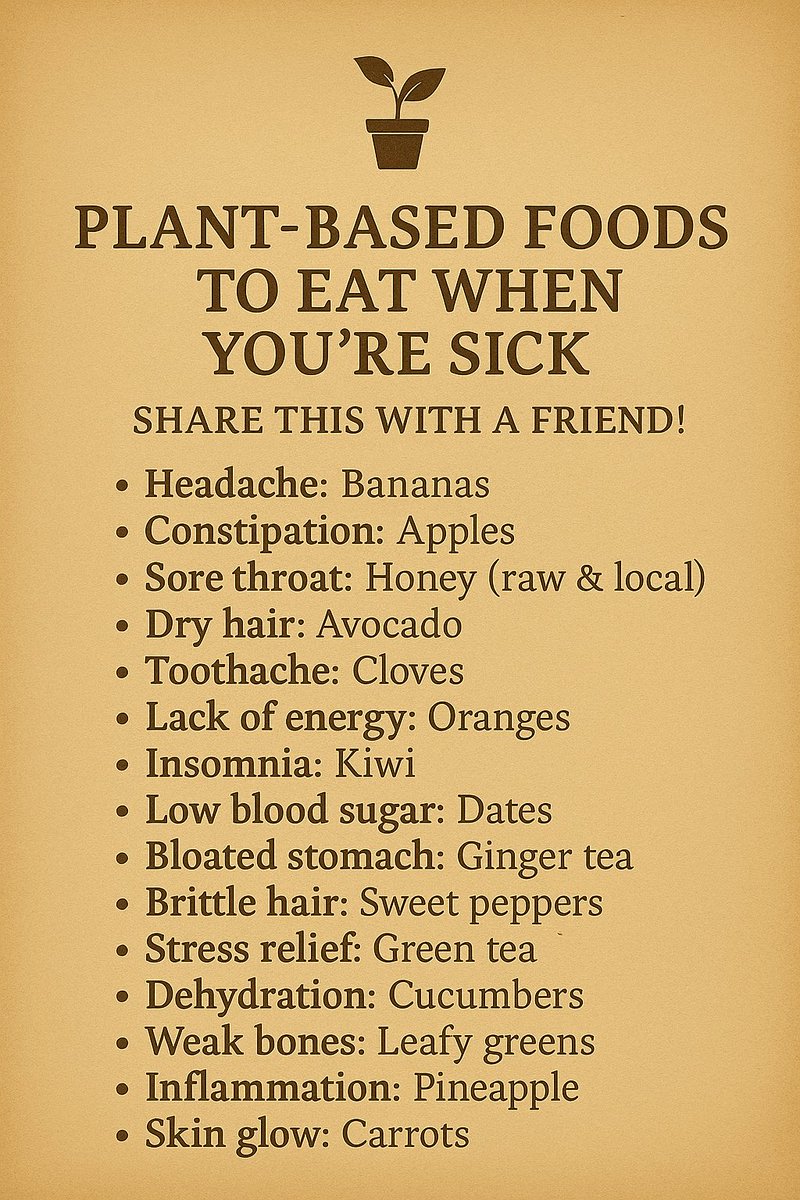 FredsFarm247's tweet photo. Feeling sick, Eat these foods👇🏽 https://t.co/hOELaEtW69
