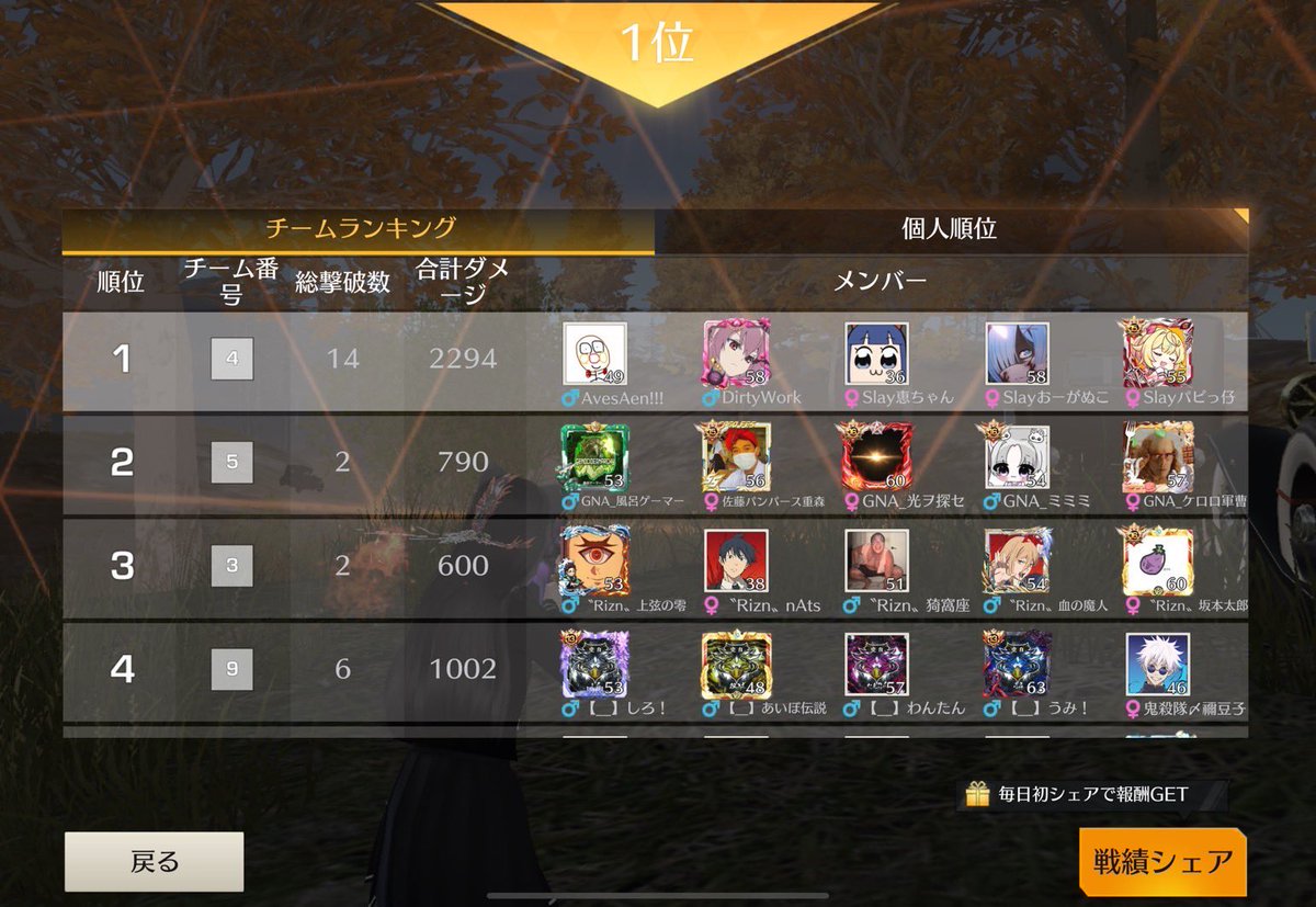 1個キャリーしたゴルタイ2KO🤩