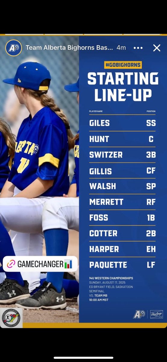 Fort McMurray Minor Baseball (@fmmba) on Twitter photo Wishing the best of luck to Andy, Grace, and the entire Team Alberta squad as they step up to the plate this morning in the semifinals against Team Manitoba!
We’re cheering you on as you chase that championship. 
Follow the game on Game Changer - 
web.gc.com/teams/WjjMEDdo… Wishing the best of luck to Andy, Grace, and the entire Team Alberta squad as they step up to the plate this morning in the semifinals against Team Manitoba!
We’re cheering you on as you chase that championship. 
Follow the game on Game Changer - 
web.gc.com/teams/WjjMEDdo…