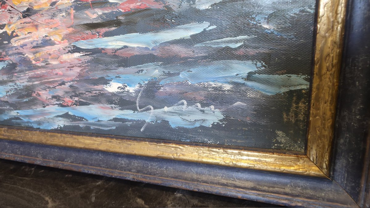 It's official, I'm old!!! Just brought my first painting 😂 Can't quite make out the artist though!

#art #artcollector #painting #paintingart