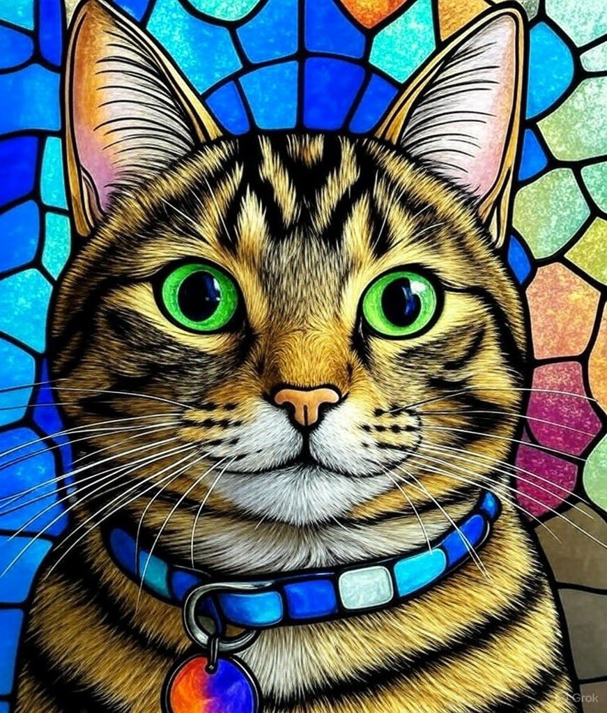 Mum asked Grok to show me as a stained glass window and look what it did!
