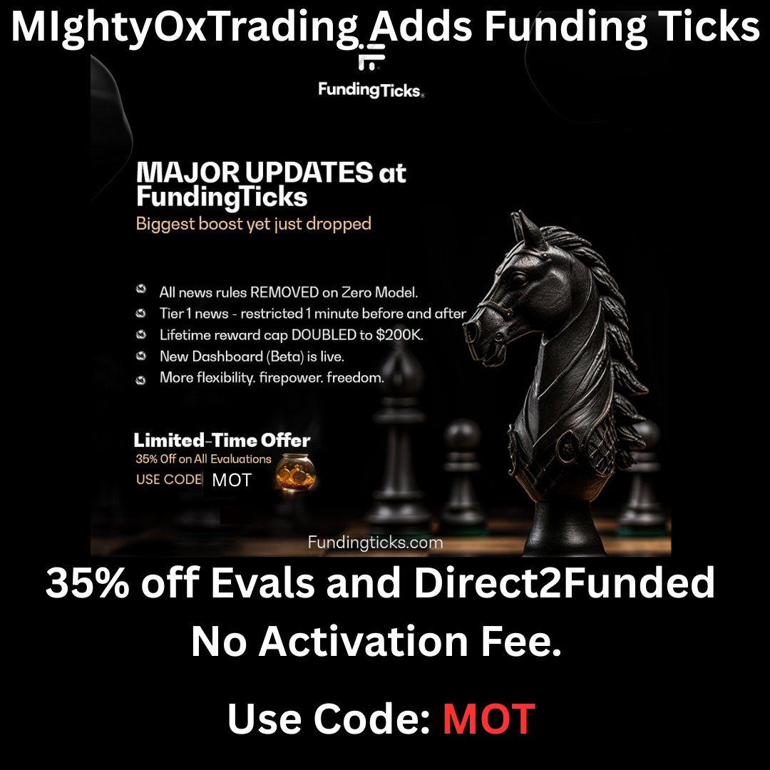Get 35% off all eval and D2F accounts from <a href="/fundingticks/">FundingTicks</a>. Come see why they are quickly becoming a favorite firm with their latest updates.

app.fundingticks.com/register?ref=M…  Code: MOT

#Propfirms #futures #Daytrading #Futurestrading