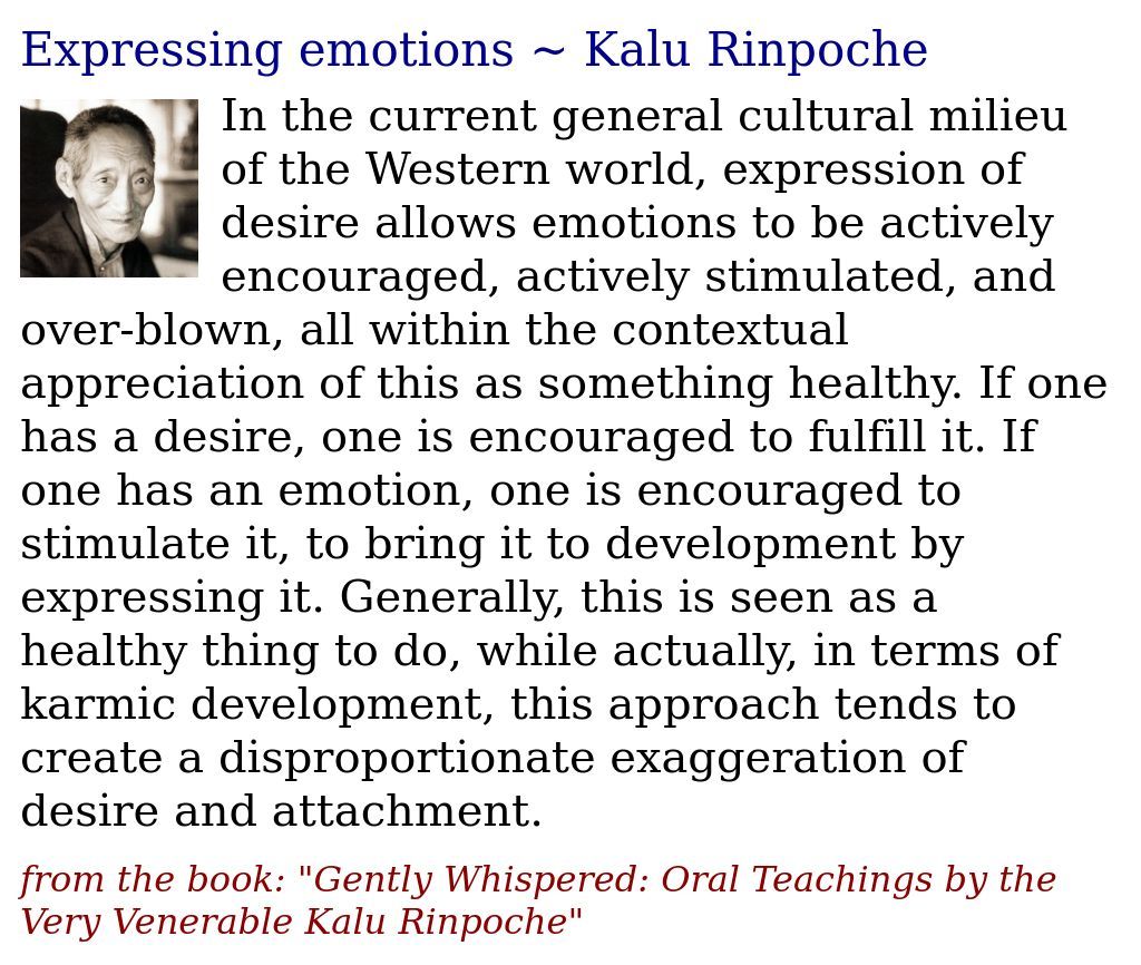 JDharmaQuotes's tweet photo. Expressing emotions ~ Kalu Rinpoche
https://t.co/HorErcZMyU
#KaluRinpoche #expressing #desire #emotions https://t.co/72ZGXUQObe