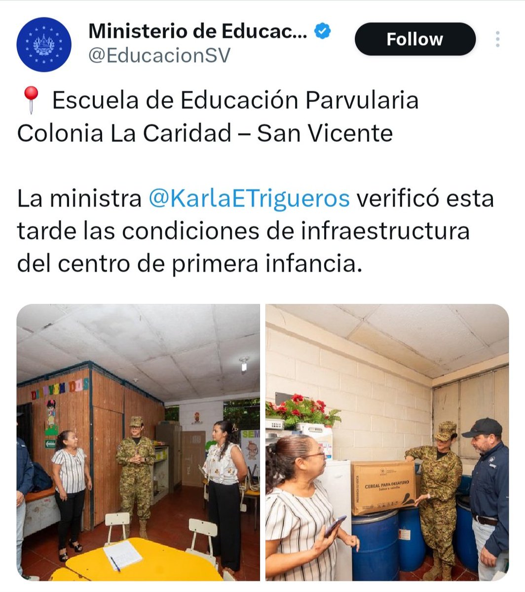 La Bayuncada Cyan ® 🤡 (@labayuncadacyan) on Twitter photo No entiendo porque la nueva ministra anda verificando las condiciones de las escuelas si eso ya se había hecho desde hace tres años cuando nuestro emperador <a href="/nayibbukele/">Nayib Bukele</a> prometió reparar y construir dos escuelas por día 🤔 No entiendo porque la nueva ministra anda verificando las condiciones de las escuelas si eso ya se había hecho desde hace tres años cuando nuestro emperador <a href="/nayibbukele/">Nayib Bukele</a> prometió reparar y construir dos escuelas por día 🤔