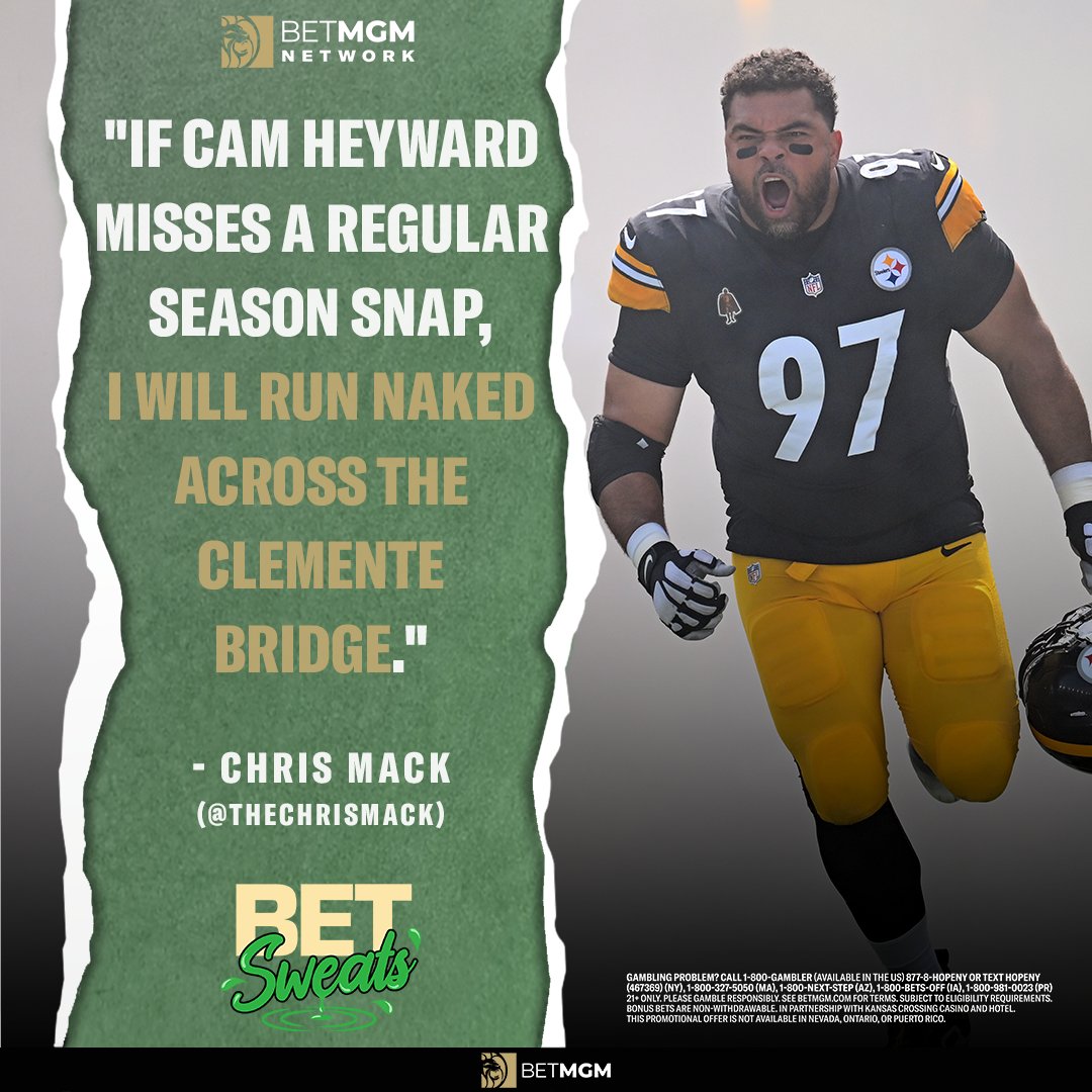 Bet Sweats (@bet_sweats) on Twitter photo How certain is <a href="/THEChrisMack/">Chris Mack</a> that Cam Heyward will get a new contract with the Steelers?
He’s THIS sure! ⬇️ 🎧: spr.ly/6006fUoqq How certain is <a href="/THEChrisMack/">Chris Mack</a> that Cam Heyward will get a new contract with the Steelers?
He’s THIS sure! ⬇️ 🎧: spr.ly/6006fUoqq