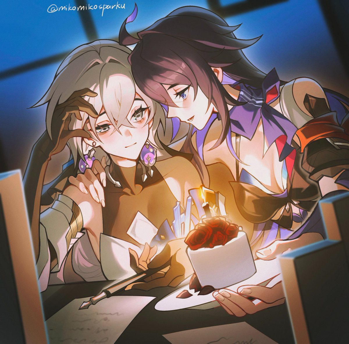 #bronseele
#HonkaiStarRail 
“Guess what l've prepared for you~ A rose cake for the rose princess~ ! ”
After the lucky Bronya tasted Seele's handmade cake ,what other wonderful surprises could be waiting for her~?<a href="/lomissu/">missu</a>
