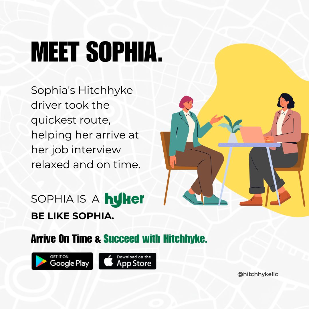 hitchhykellc's tweet image. Sophia took the fastest route and nailed her interview.
Be like Sophia. Be a Hyker.
#HitchhykeJamaica #BeAHyker #ArriveOnTime
