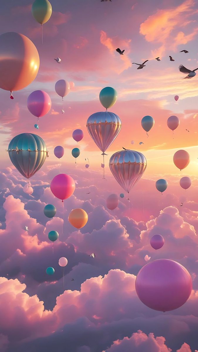 "Coloridos globos aerostáticos en el cielo". 🎈🌞🎨
#painting