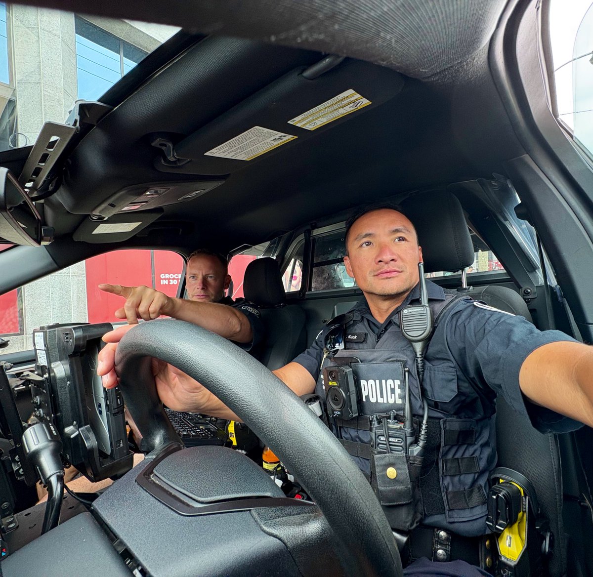 Patrolling Chinatown,Kensington Market and Parkdale with the one and only <a href="/ParkdaleCop/">Balazs Zanati</a> today. We will be keeping an eye on you 👮🏼‍♂️😉. Please be safe out there and come by and say 👋.