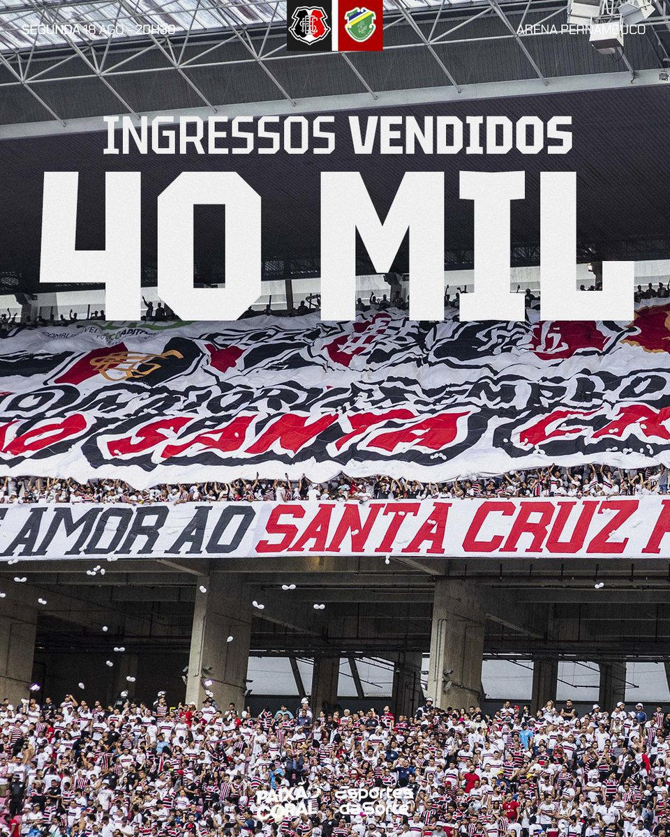 paixaocoralof's tweet photo. "AI AI AI, QUE TORCIDA DO C4R#I!"
Quando alguém perguntar o que é torcida, lembre-se desse dia. Segunda-feira, 20h30. E mesmo assim colocaremos um público acima do que muitos duvidaram.
SANTA CRUZ FUTEBOL CLUBE! 🐍 https://t.co/cgiGaoNUyv