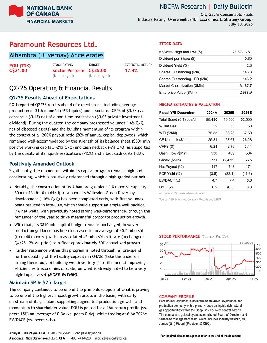emmpeethree's tweet image. Paramount Energy&apos;s 2Q25  
NBF: &quot;Alhambra (Duvernay) Accelerates&quot;   
$POU.TO $POU #OOTT #COM