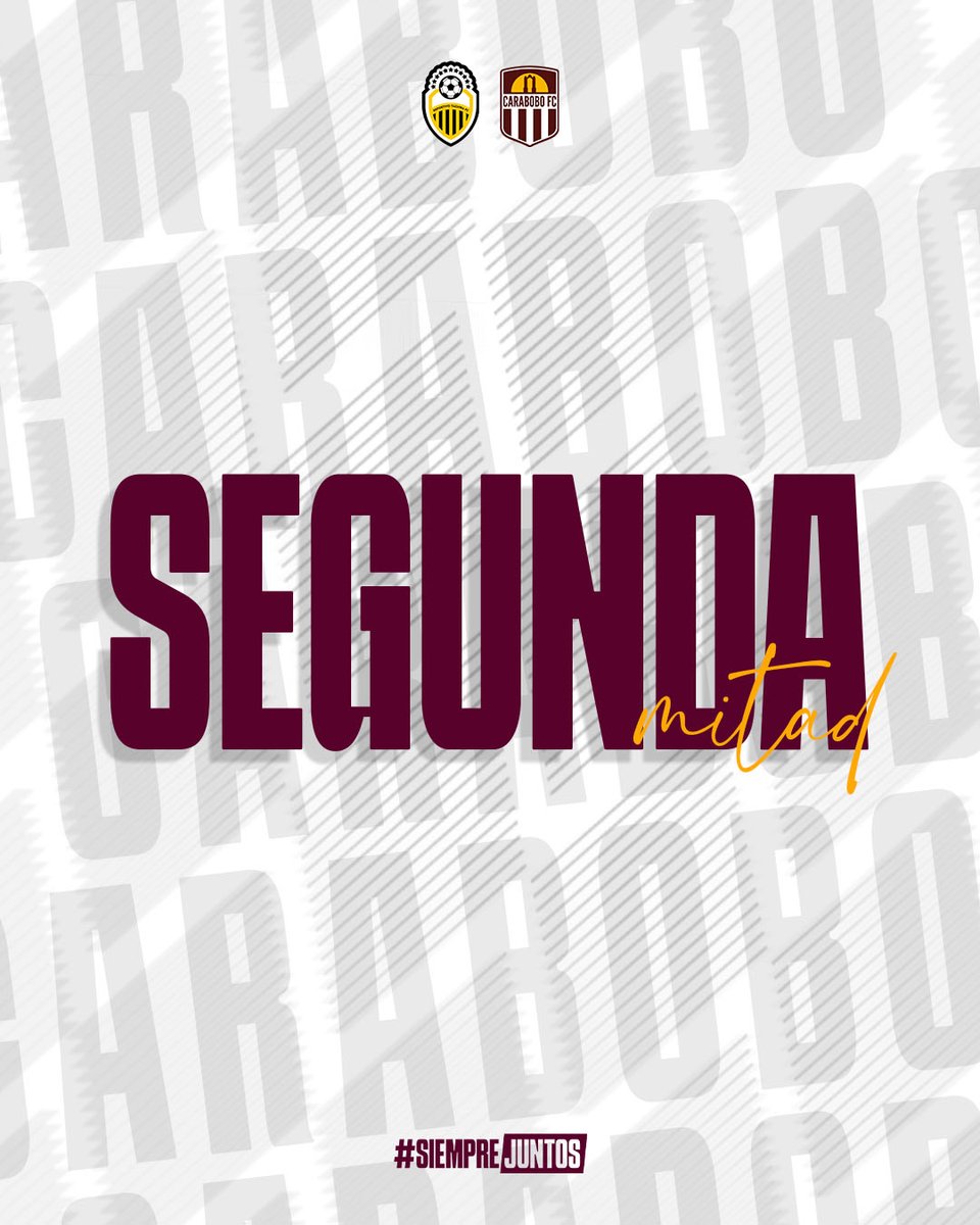 ⌚45'|#LigaFUTVEFEM|SEMIFINAL VUELTA |Tachira 2-0 Carabobo 

Arranca el segundo tiempo. 

¡𝙑𝙖𝙢𝙤𝙨, 𝘾𝙖𝙧𝙖𝙗𝙤𝙗𝙤! 🇱🇻

#MasGranate🔝
#LigaFUTVEFEM