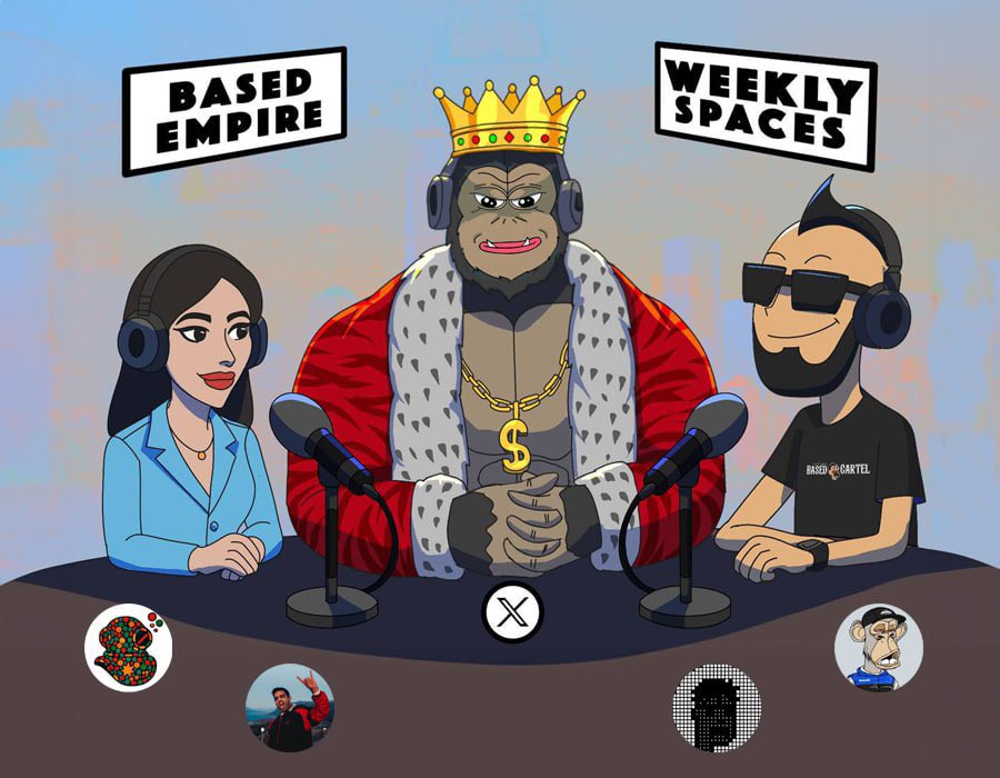 King Of Apes (@kingofapesbase) on Twitter photo This weeks Based Empire Space is an open discussion about creator coins.
Special Guests <a href="/dockerxbt/">Docker</a> <a href="/Nftkid23/">nftkid.base.eth</a> <a href="/mezcalpapieth/">mezcalpapi.base.eth</a> <a href="/BobbyThakkar/">Bobby Thakkar</a>
plus you and our hosts <a href="/QuigleyNFT/">Quigs.base.eth</a> <a href="/CryptoEmpressX/">ℂ𝕣𝕪𝕡𝕥𝕠𝔼𝕞𝕡𝕣𝕖𝕤𝕤🤍</a>
x.com/i/spaces/1DXxy… This weeks Based Empire Space is an open discussion about creator coins.
Special Guests <a href="/dockerxbt/">Docker</a> <a href="/Nftkid23/">nftkid.base.eth</a> <a href="/mezcalpapieth/">mezcalpapi.base.eth</a> <a href="/BobbyThakkar/">Bobby Thakkar</a>
plus you and our hosts <a href="/QuigleyNFT/">Quigs.base.eth</a> <a href="/CryptoEmpressX/">ℂ𝕣𝕪𝕡𝕥𝕠𝔼𝕞𝕡𝕣𝕖𝕤𝕤🤍</a>
x.com/i/spaces/1DXxy…