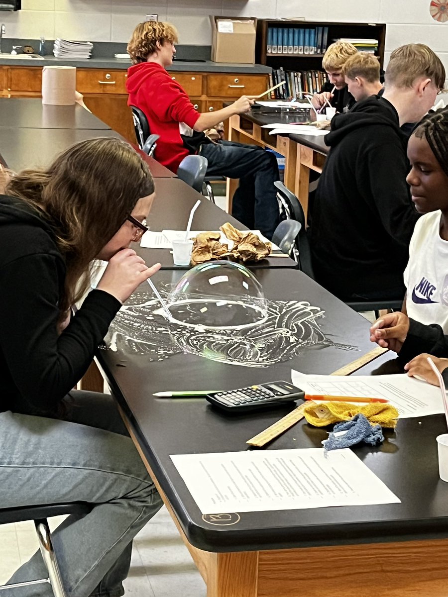 DrNFletcher's tweet photo. Mrs. Rush’s 8th grade science scholars completed a bubble lab! They applied their knowledge of Scientific Method &amp; lab safety practices to test different solutions to see which produced the biggest &amp; longest lasting bubbles. They recorded measurements while creating a data table. https://t.co/DsCtr4mw9P