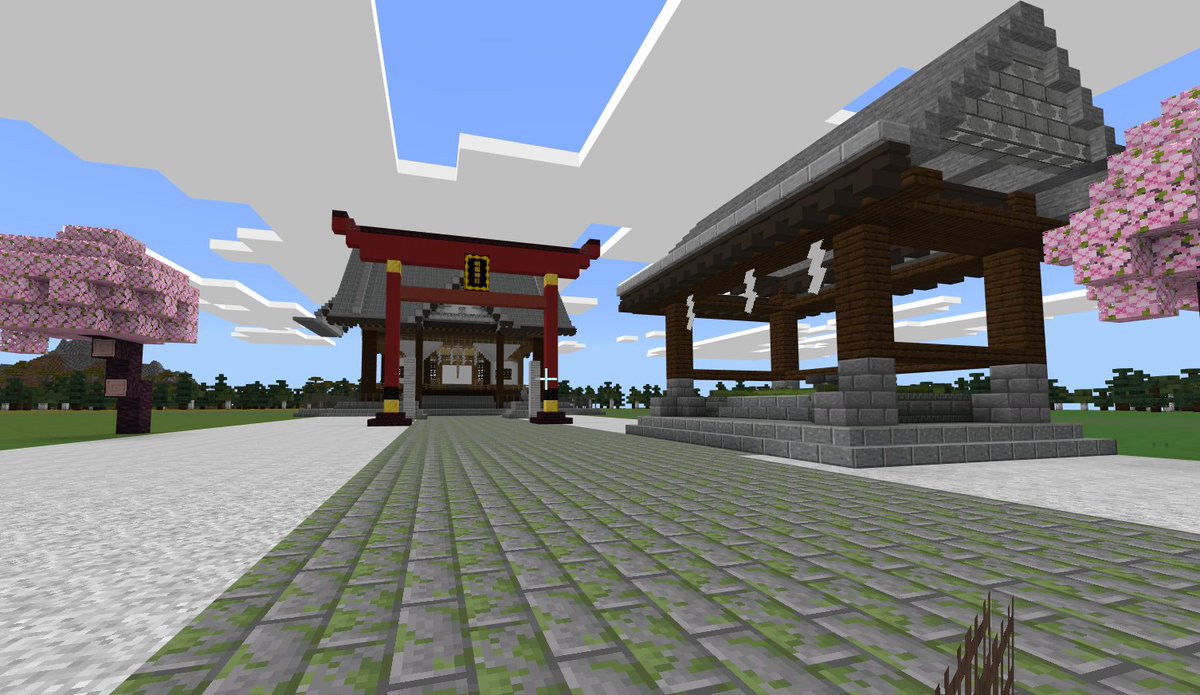 マイクラで神社作りました　自作アドオンとバニラを組み合わせてます　和風建築良きかな☺️✨
#マインクラフト　#マイクラ　#マイクラ建築 　#minecraft #Minecraftbuilds