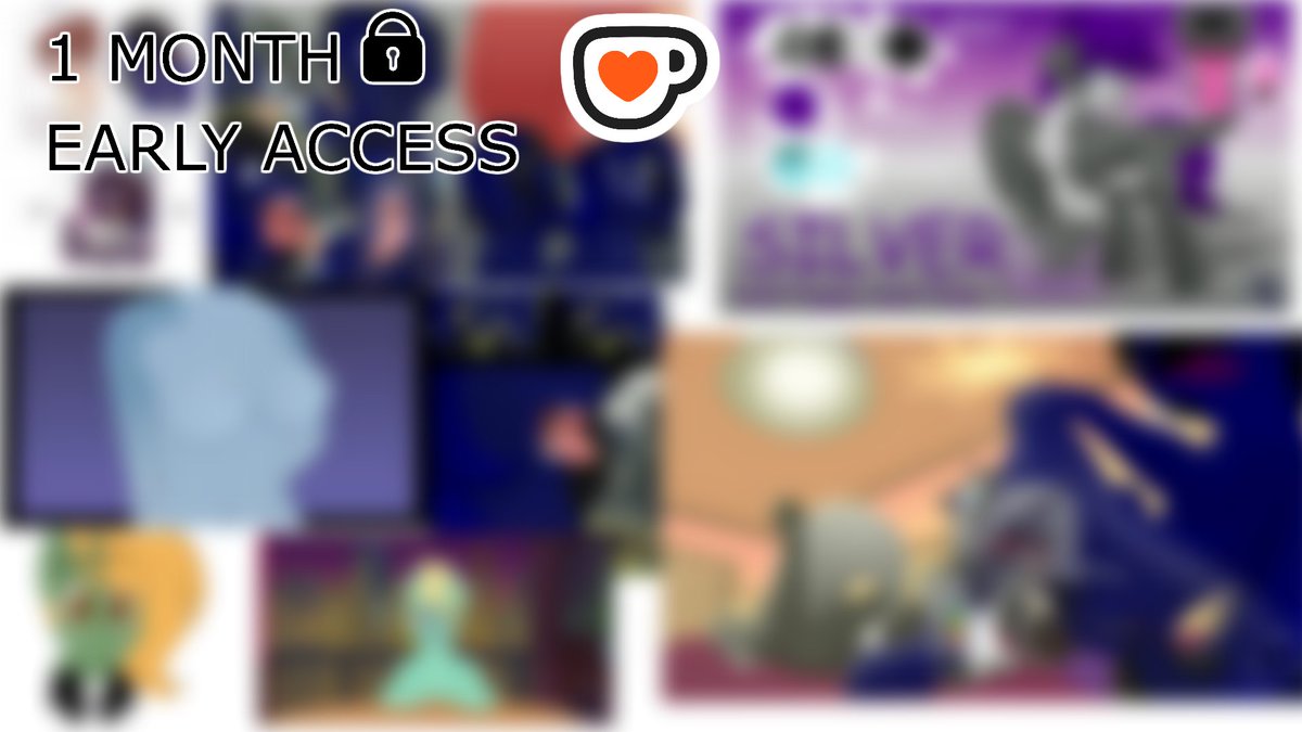 Aagh, forgot to post early access annoucuments! we got a small art collab, 3 page comic, ref sheet, 2 kofi member reward gifs, short silly animation, NSFW art in early access, and near reaching the final frame on the next long animation! hopefully reaching early access in august.