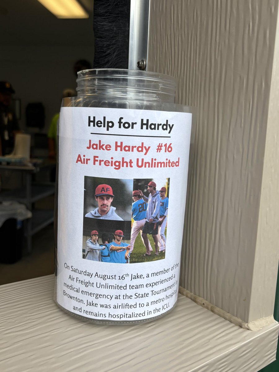 Kip Kovar (@kovar_hjsports) on Twitter photo Any fans coming out to Barney Tadsen Field today, please considering donating to <a href="/freightbaseball/">Air Freight Unlimited Baseball</a>’s Jake Hardy today. Any fans coming out to Barney Tadsen Field today, please considering donating to <a href="/freightbaseball/">Air Freight Unlimited Baseball</a>’s Jake Hardy today.