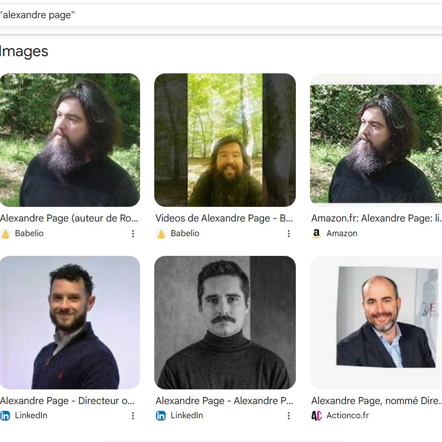 Ma tronche apparaissant dans les 3 premiers résultats pour "Alexandre Page" sur internet, je peux affirmer ici, sans ambiguité, que je suis le plus célèbre des Alexandre Page. J'écrase la concurrence à plate couture. Désolé les potes!