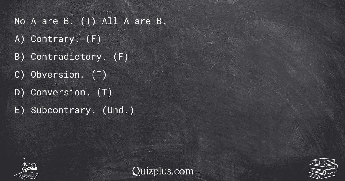quizplus_exams's tweet image. No A are B. (T) All A are B.

Get Answer: 👉 quizplus.com/quiz/128575-qu…

#FinalExamHelp #SageCollege #finalexam
