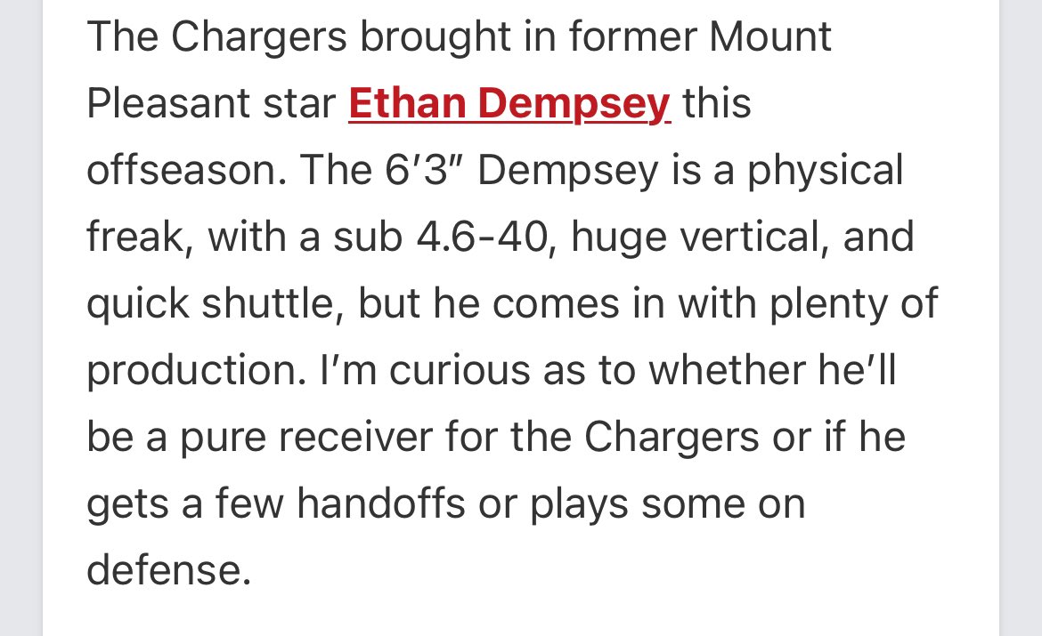 Ethan Dempsey (@ethan_dempseyy) on Twitter photo Thank you <a href="/whelms21/">Will Helms</a> and <a href="/PrepRedzoneNC/">Prep Redzone North Carolina</a> for the write up!! Looking forward to a great season with a great team. Thank you <a href="/PDS_ChargersFB/">Providence Day Football</a>, <a href="/iKingGreen/">Coach G + Competitors Only Sports</a> and <a href="/ChadGrier_/">Chad Grier</a> for everything! Thank you <a href="/whelms21/">Will Helms</a> and <a href="/PrepRedzoneNC/">Prep Redzone North Carolina</a> for the write up!! Looking forward to a great season with a great team. Thank you <a href="/PDS_ChargersFB/">Providence Day Football</a>, <a href="/iKingGreen/">Coach G + Competitors Only Sports</a> and <a href="/ChadGrier_/">Chad Grier</a> for everything!